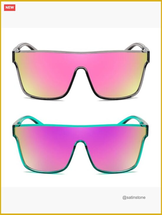 Fashion Mirrored Single Lens Oversized Square Sunglasses UV400 main image 7